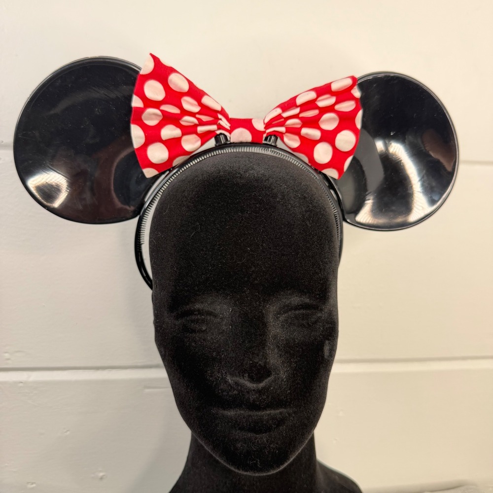 Vintage Disney Minnie Mouse Mickey Plastic Ears Bow Made in Korea